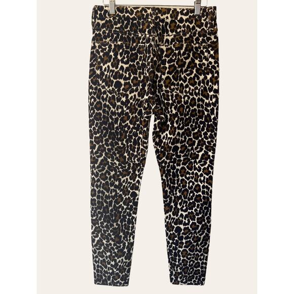 J.Crew Leopard Animal Print High Waist Corduroy Skinny Pants Size 27 - Picture 8 of 8